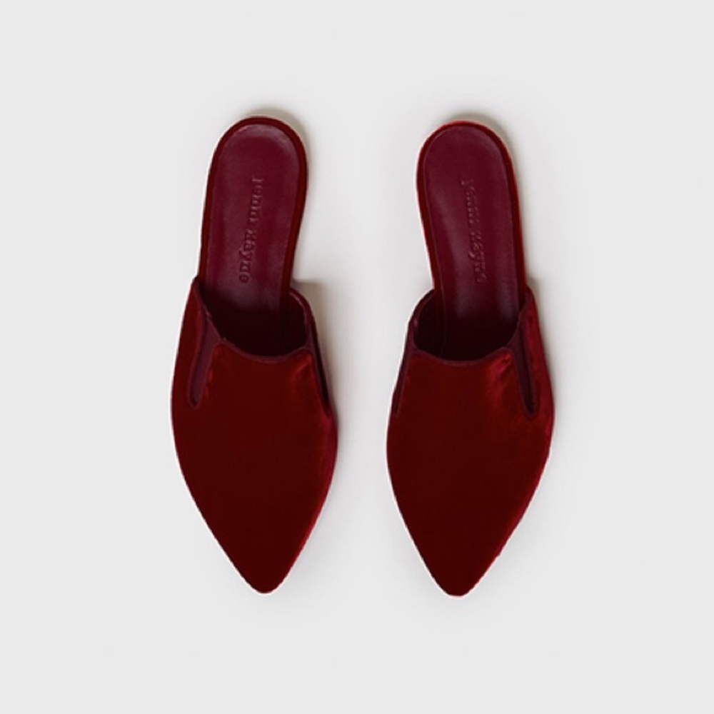 Jenni Kayne Wine Velvet Mules 38.5